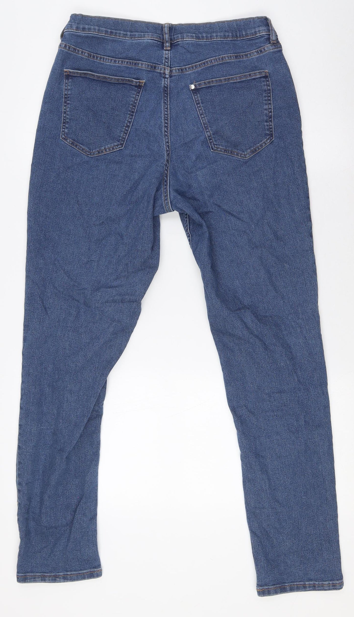 H&M Girls Blue Cotton Straight Jeans Size 14 Years L28 in Regular Button