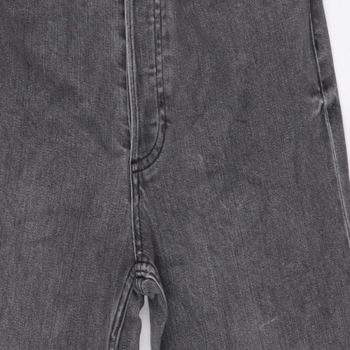 H&M Womens Grey Cotton Straight Jeans Size 10 L27 in Regular Button