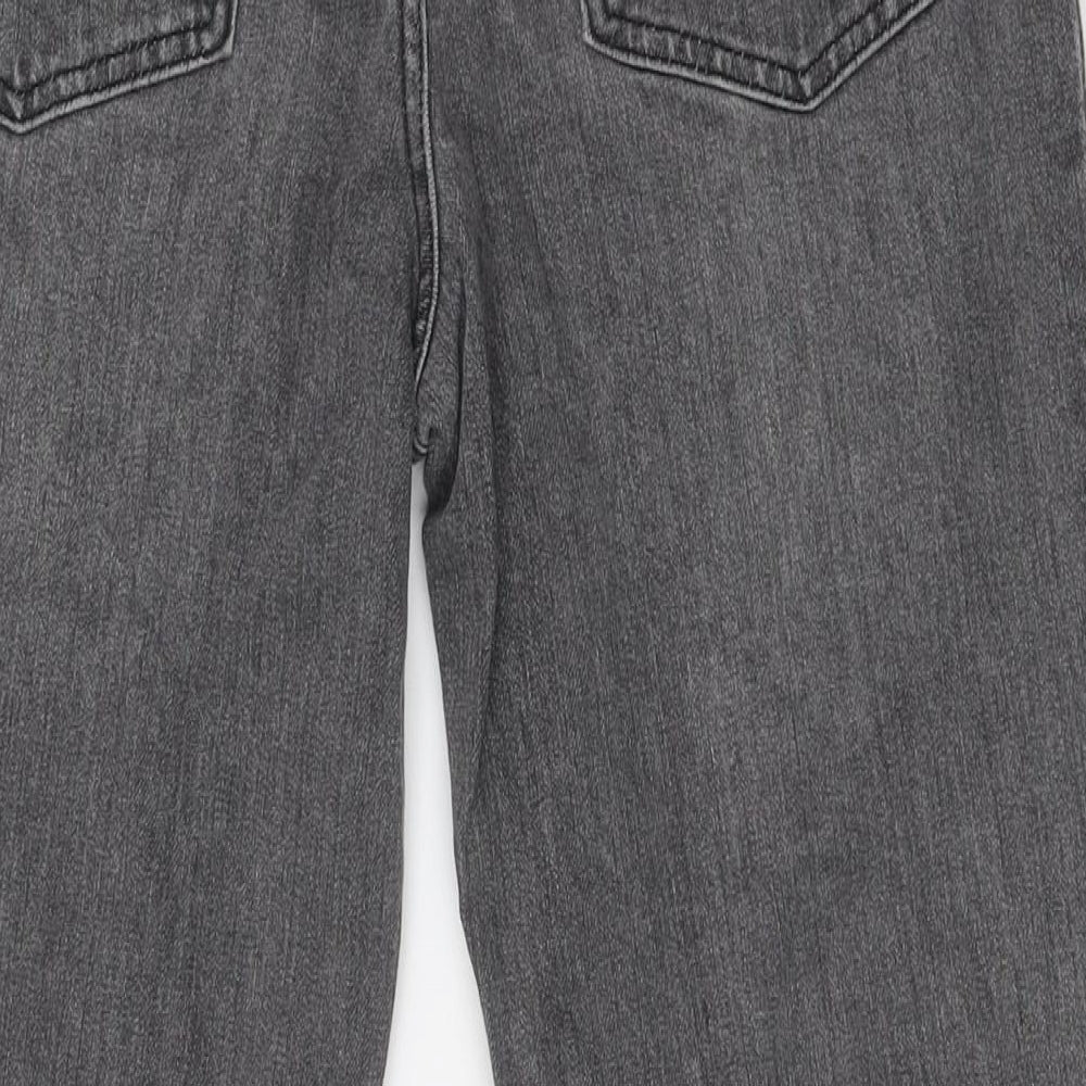 H&M Womens Grey Cotton Straight Jeans Size 10 L27 in Regular Button