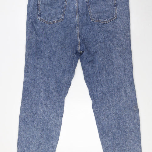 TU Womens Blue Cotton Mom Jeans Size 14 L29 in Regular Button