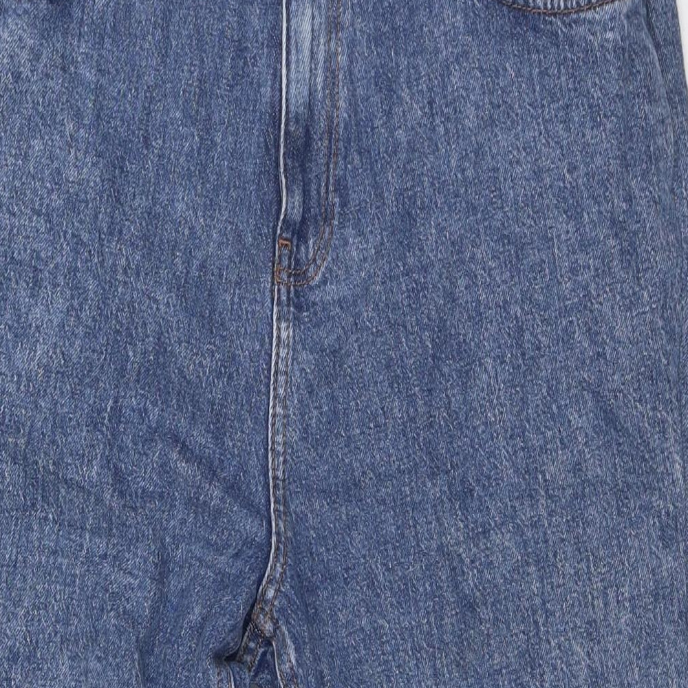 TU Womens Blue Cotton Mom Jeans Size 14 L29 in Regular Button