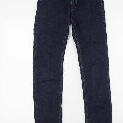 &Denim Girls Blue Cotton Skinny Jeans Size 10-11 Years L29 in Regular Button