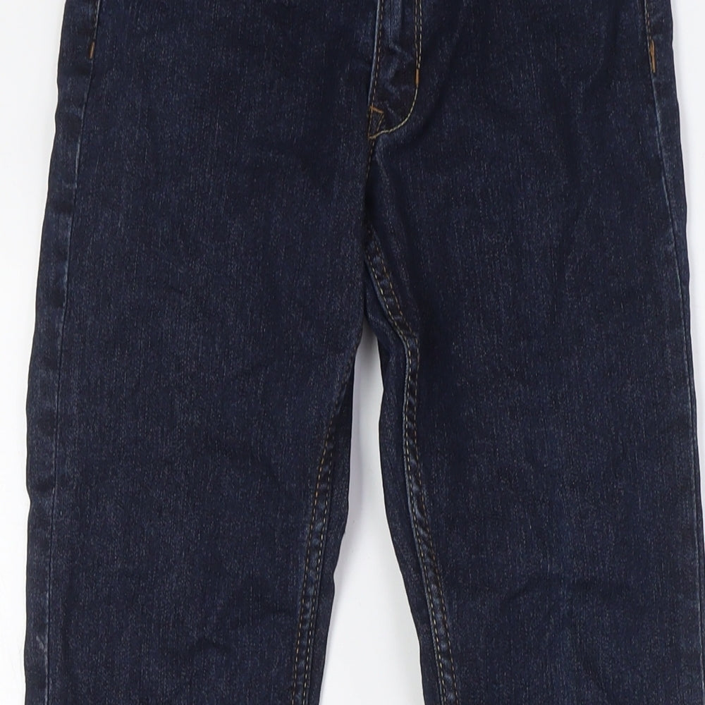 &Denim Girls Blue Cotton Skinny Jeans Size 10-11 Years L29 in Regular Button