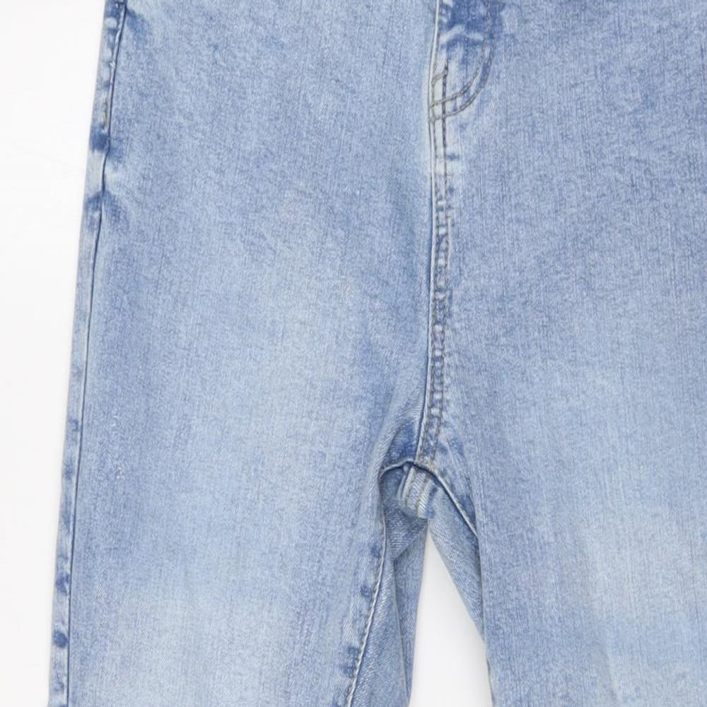 George Womens Blue Cotton Straight Jeans Size 10 L30 in Regular Button - Raw Hems
