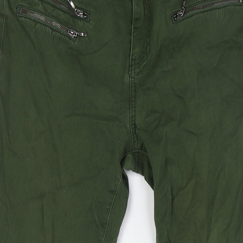 TU Womens Green Cotton Skinny Jeans Size 14 L27 in Regular Button - Zip pockets