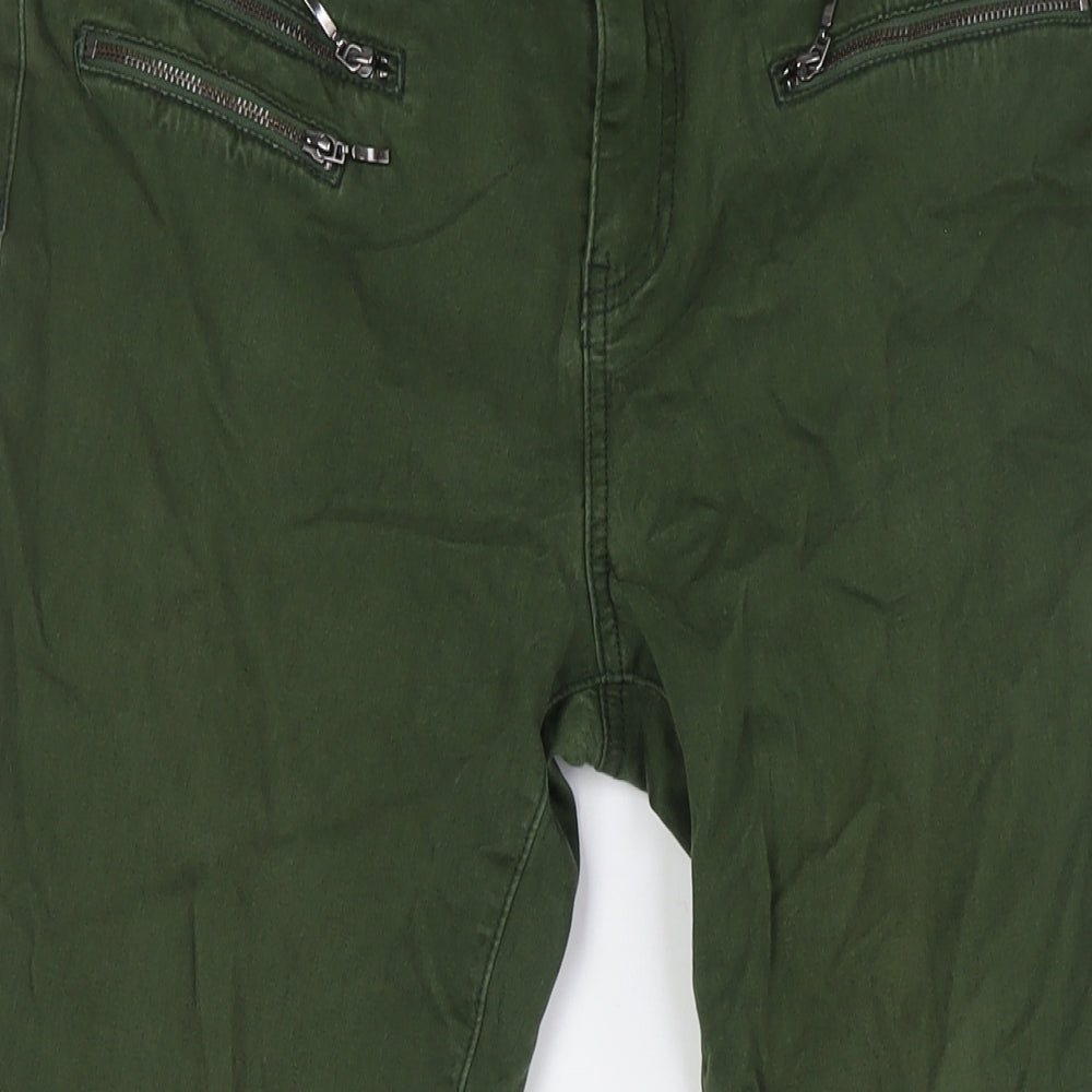 TU Womens Green Cotton Skinny Jeans Size 14 L27 in Regular Button - Zip pockets