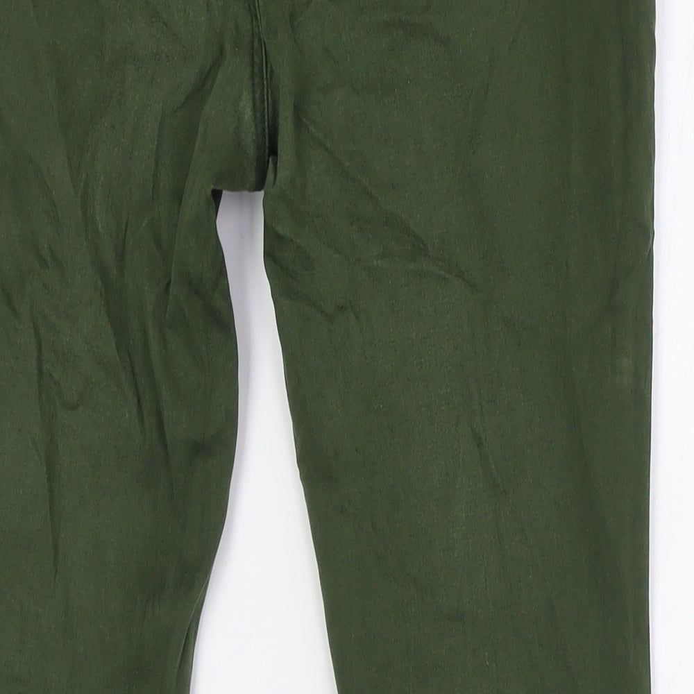 TU Womens Green Cotton Skinny Jeans Size 14 L27 in Regular Button - Zip pockets