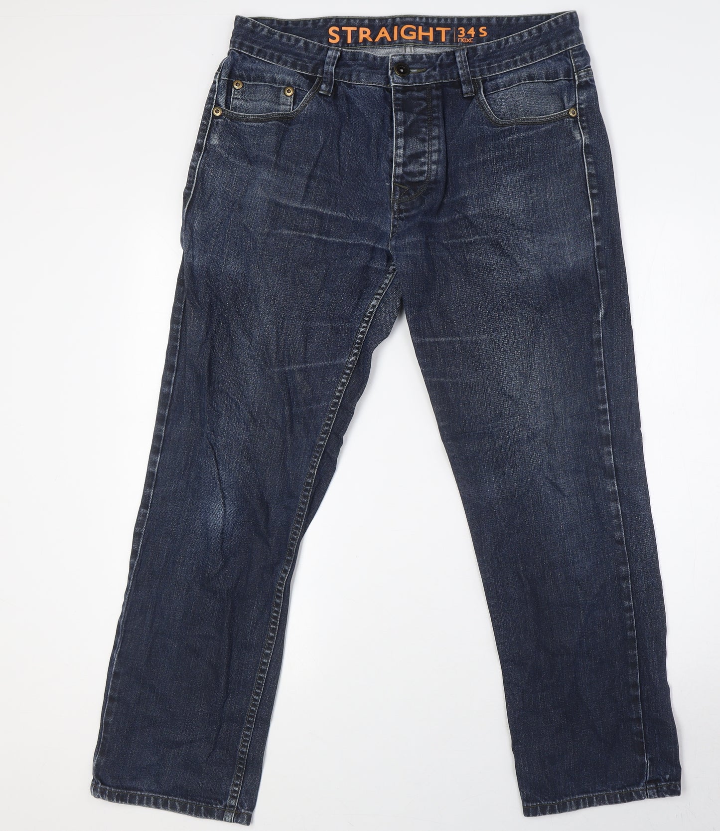 NEXT Mens Blue Cotton Skinny Jeans Size 34 in L28 in Regular Button