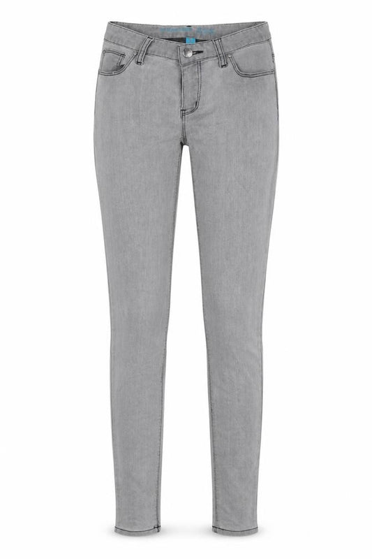 Front view of Denim Co women’s grey cotton skinny jeans, size UK 8, 32-inch leg regular button