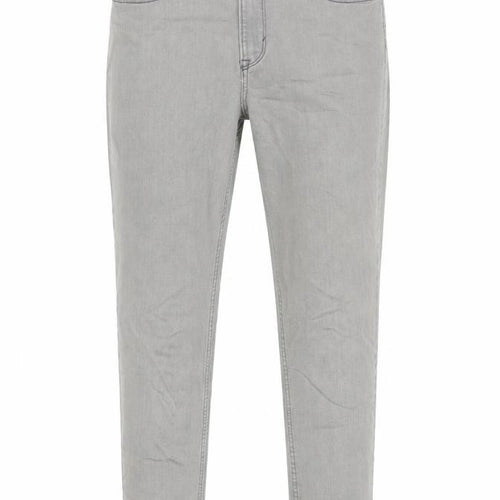 H&M Girls Grey Cotton Skinny Jeans Size 14 Years L29 in Slim Button - Adjustable Waist