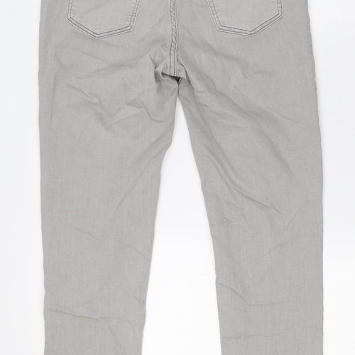 H&M Girls Grey Cotton Skinny Jeans Size 14 Years L29 in Slim Button - Adjustable Waist