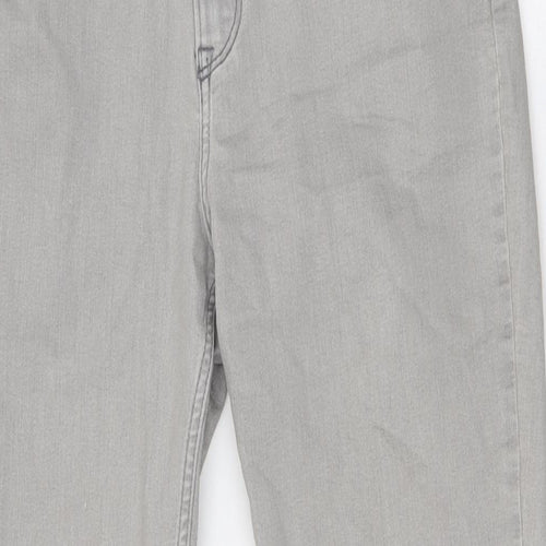 H&M Girls Grey Cotton Skinny Jeans Size 14 Years L29 in Slim Button - Adjustable Waist