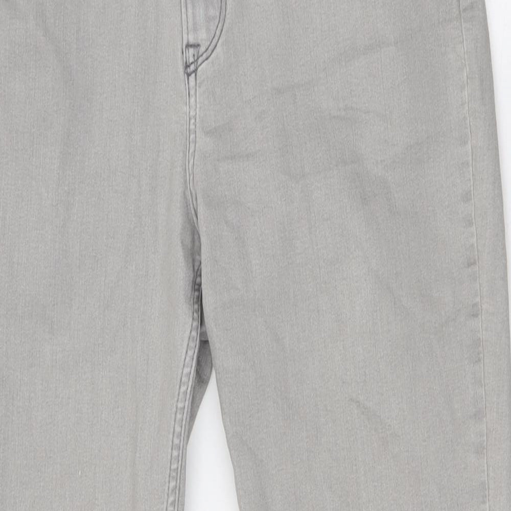 H&M Girls Grey Cotton Skinny Jeans Size 14 Years L29 in Slim Button - Adjustable Waist