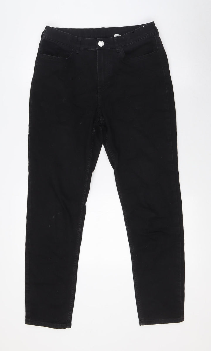 H&M Girls Black Cotton Skinny Jeans Size 14 Years L29 in Regular Button