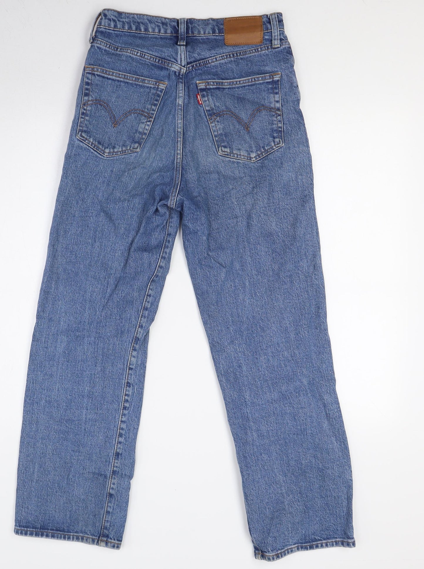 Levi's Womens Blue Cotton Straight Jeans Size 26 in L27 in Regular Button