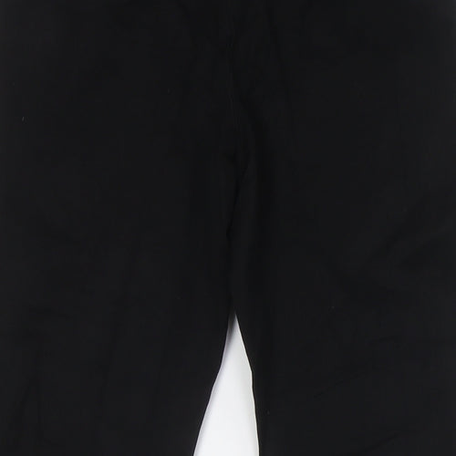 Marks and Spencer Womens Black Viscose Cropped Trousers Size 8 L25 in Regular Hook & Eye