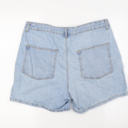 ASOS Mens Blue Cotton Bermuda Shorts Size 34 in Regular Button