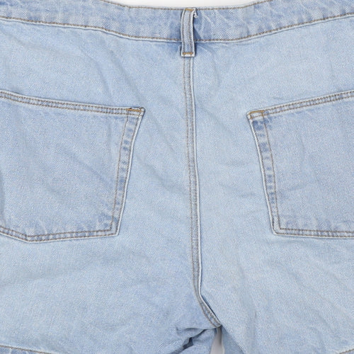ASOS Mens Blue Cotton Bermuda Shorts Size 34 in Regular Button