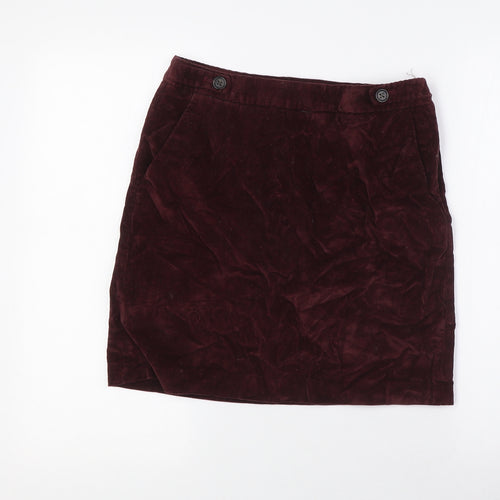Banana Republic Womens Purple Herringbone Cotton A-Line Skirt Size 4 Hook & Eye