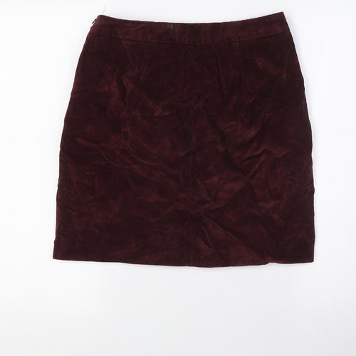 Banana Republic Womens Purple Herringbone Cotton A-Line Skirt Size 4 Hook & Eye