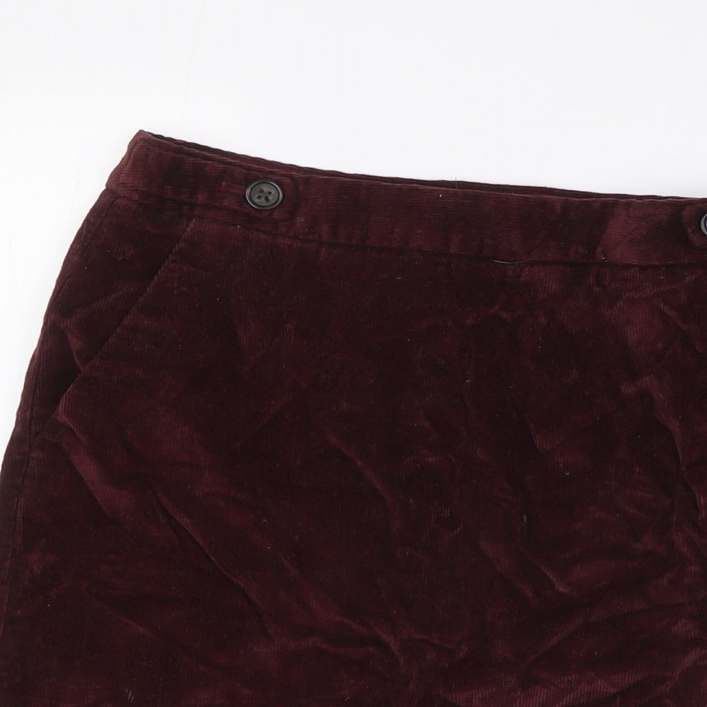 Banana Republic Womens Purple Herringbone Cotton A-Line Skirt Size 4 Hook & Eye