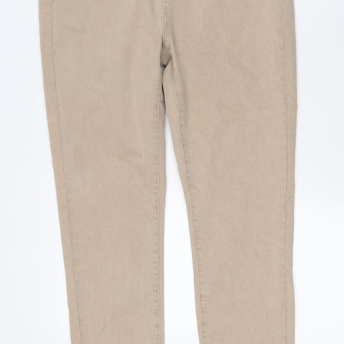 C&A Womens Beige Cotton Straight Jeans Size 10 L30 in Regular Button