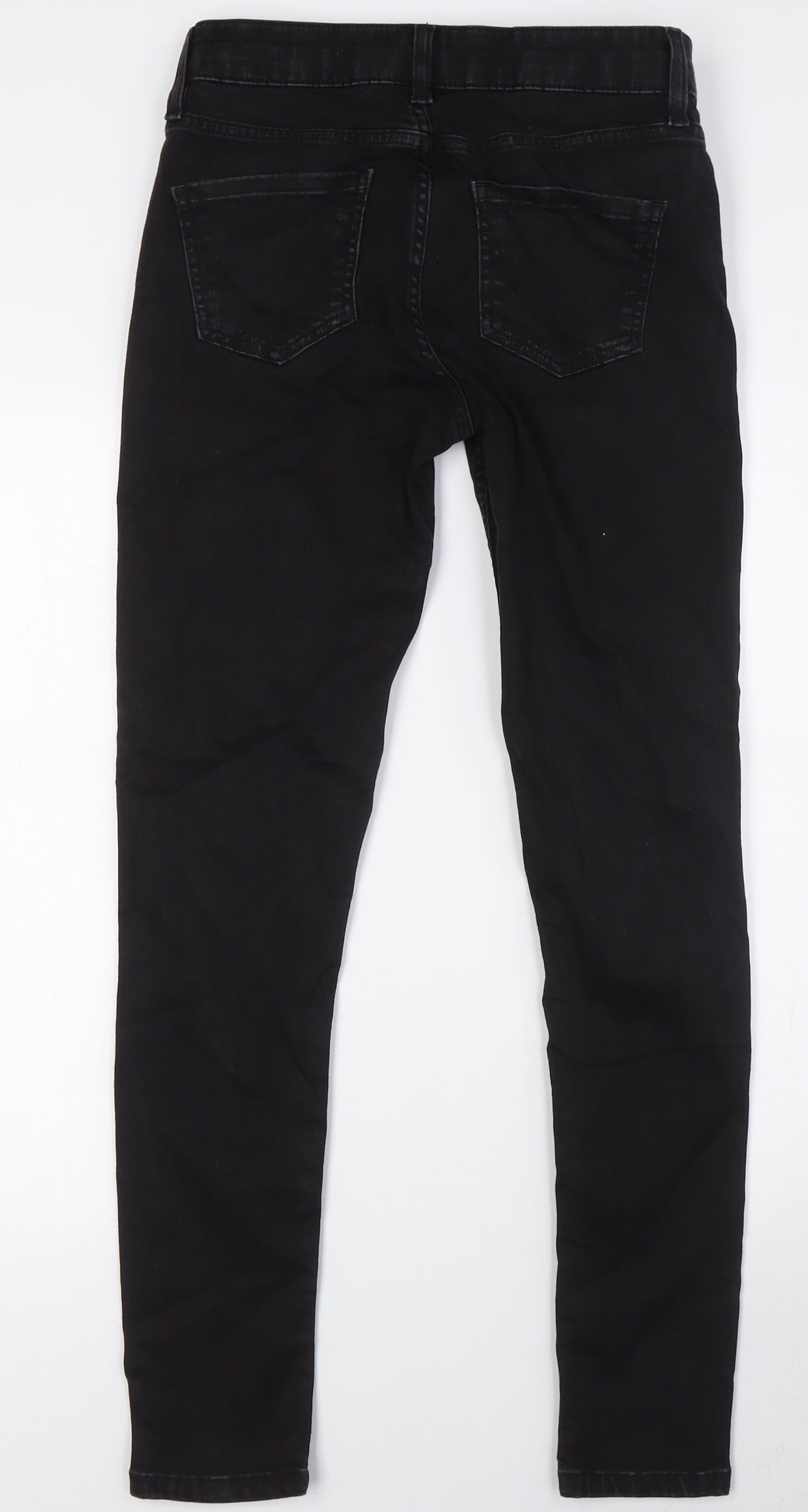 Oasis Womens Black Cotton Skinny Jeans Size 10 L29 in Slim Button