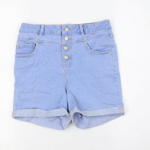 915 Generation Girls Blue Cotton Bermuda Shorts Size 14 Years L3 in Regular Zip - Turn Ups