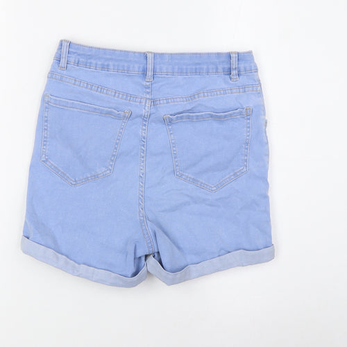 915 Generation Girls Blue Cotton Bermuda Shorts Size 14 Years L3 in Regular Zip - Turn Ups