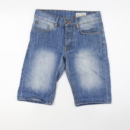 Denim Co Mens Blue Cotton Bermuda Shorts Size 28 in L9 in Regular Button