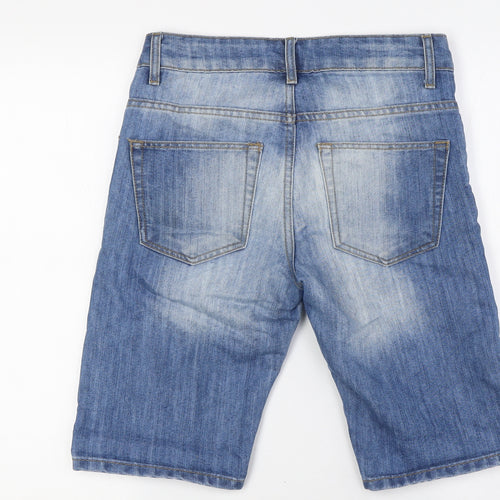 Denim Co Mens Blue Cotton Bermuda Shorts Size 28 in L9 in Regular Button