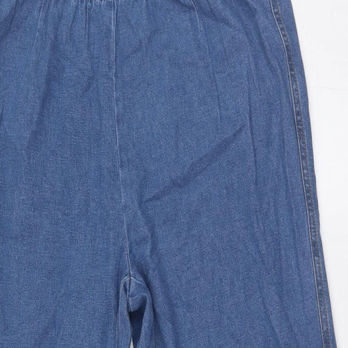 Damart Womens Blue Cotton Straight Jeans Size 12 L27 in Regular - Elasticated Waist
