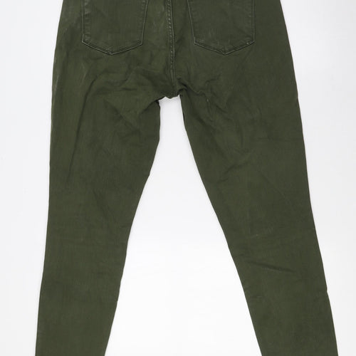 Gap Womens Green Herringbone Cotton Skinny Jeans Size 30 in L30 in Slim Button