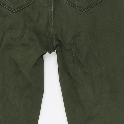 Gap Womens Green Herringbone Cotton Skinny Jeans Size 30 in L30 in Slim Button