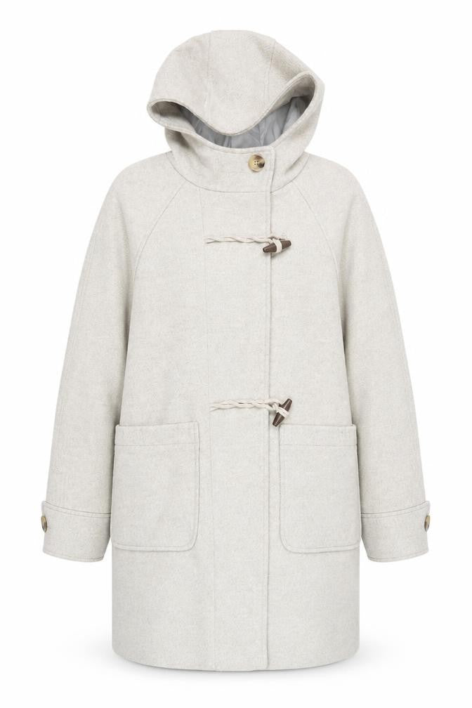Marks and Spencer Womens Beige Overcoat Coat Size 12 Zip - Hooded