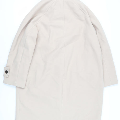 Marks and Spencer Womens Beige Overcoat Coat Size M Button
