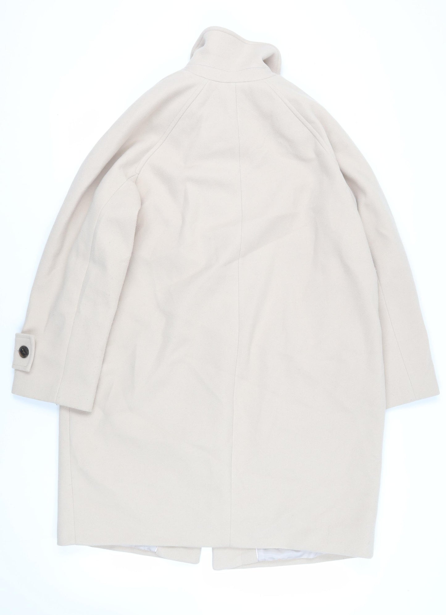 Marks and Spencer Womens Beige Overcoat Coat Size M Button