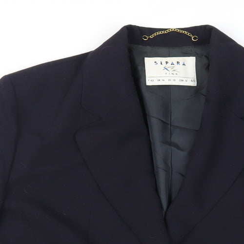 Separa Womens Blue Jacket Blazer Size 14 Button - Vintage