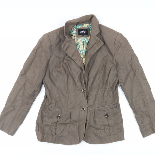 Per Una Womens Brown Jacket Blazer Size 12 Button