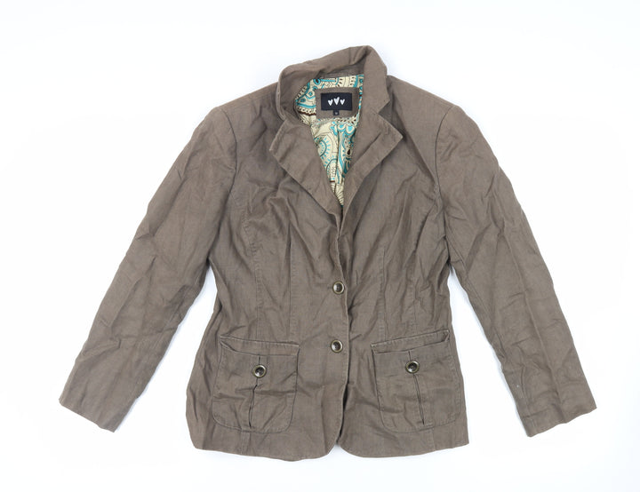 Per Una Womens Brown Jacket Blazer Size 12 Button