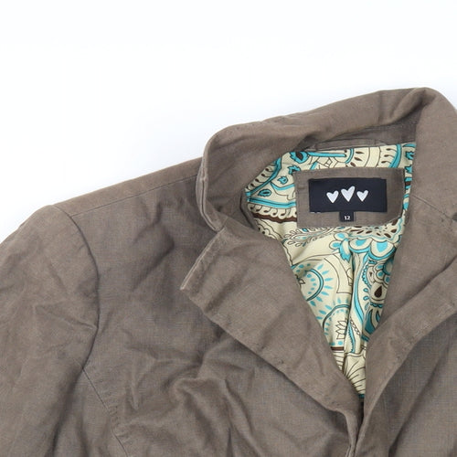 Per Una Womens Brown Jacket Blazer Size 12 Button