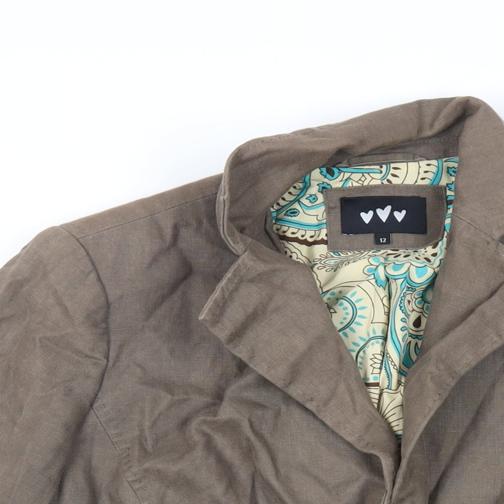 Per Una Womens Brown Jacket Blazer Size 12 Button