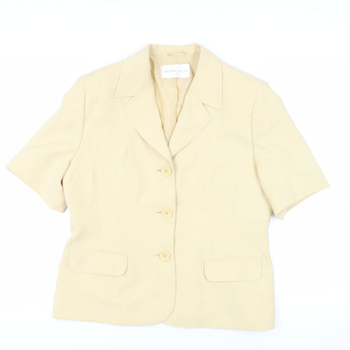 Country Casuals Womens Yellow Jacket Blazer Size 16 Button