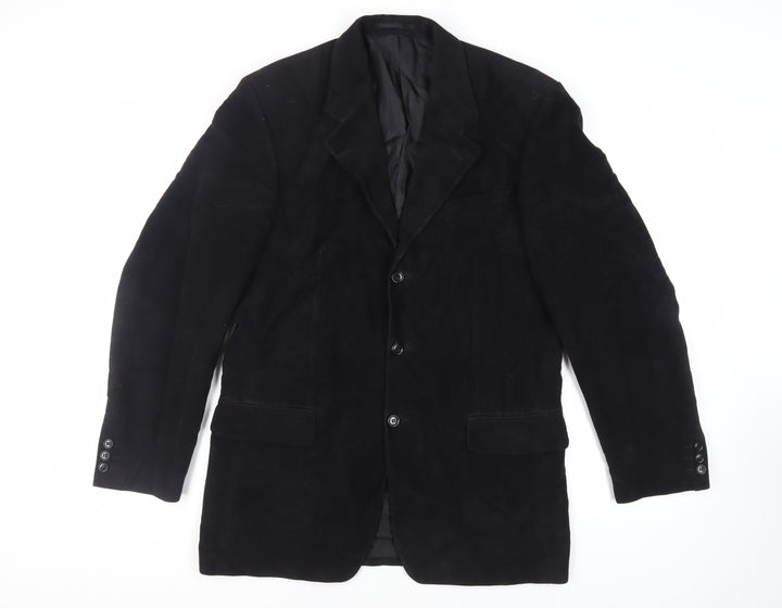 Burton Mens Black Cotton Jacket Blazer Size 40 Regular