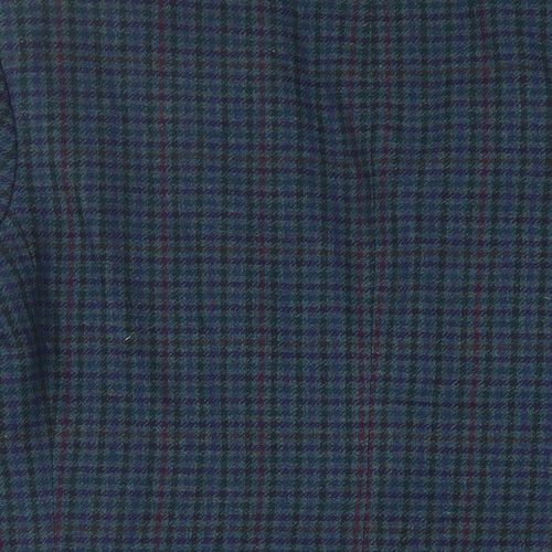 St Michael Mens Blue Geometric Wool Jacket Blazer Size 40 Regular - Vintage