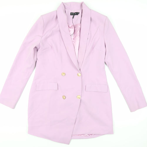 PRETTYLITTLETHING Womens Purple Jacket Blazer Size 12 Button