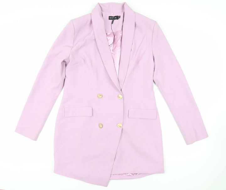 PRETTYLITTLETHING Womens Purple Jacket Blazer Size 12 Button