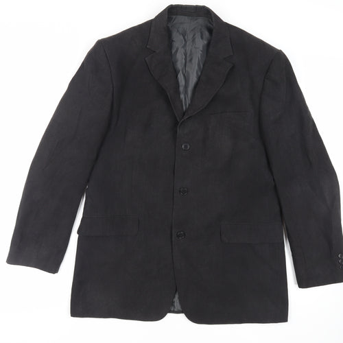 Marks and Spencer Mens Black Polyester Jacket Blazer Size 40 Regular