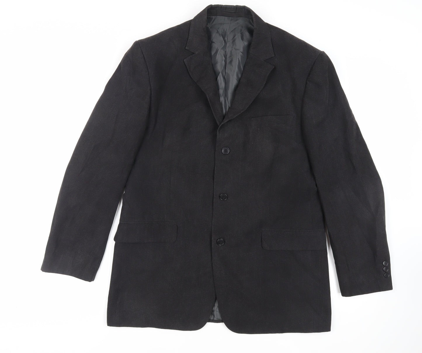 Marks and Spencer Mens Black Polyester Jacket Blazer Size 40 Regular