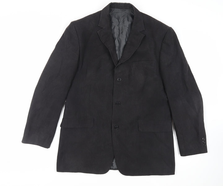 Marks and Spencer Mens Black Polyester Jacket Blazer Size 40 Regular